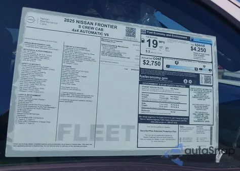 2025 Nissan Frontier S 4X4 from USA, damaged, VIN 1N6ED1EK3SN631015